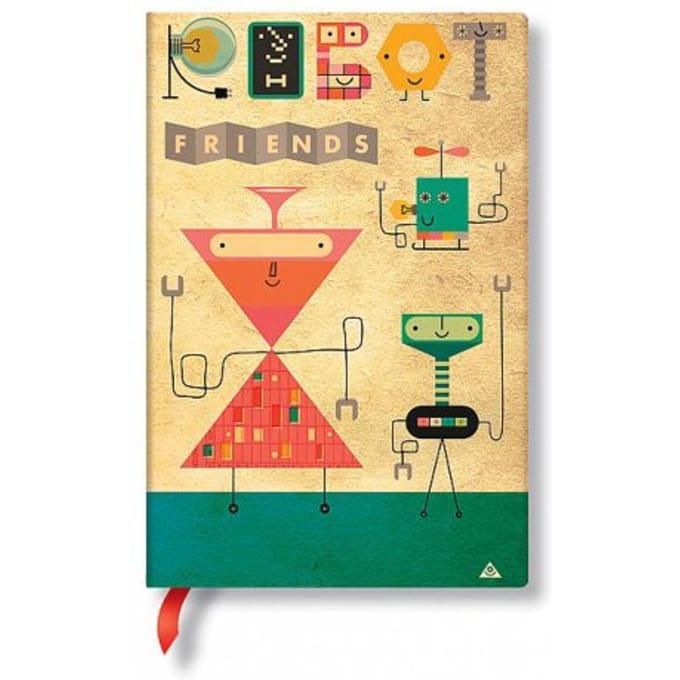 Paperblanks flexis cahier, formaat 9,5 x 14 cm., uitvoering retro pop! come together mini,
