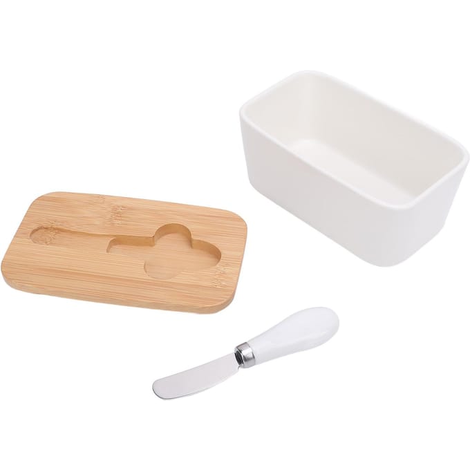 500ml Keramische Boterschaal met Deksel Luchtdicht Vershoudend Gemakkelijk Schoonmaken Botervak Container white