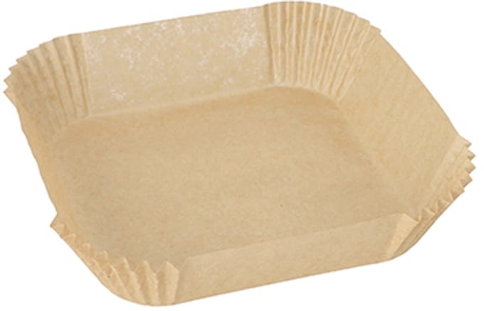 100 Bakpapier 16 cm x 16 cm x 4,5 cm bruin voor heteluchtfriteuses