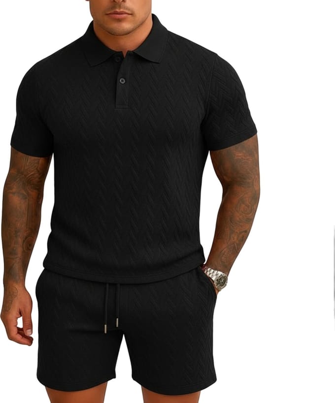 Zomerset Heren - Polo en Korte Broek - Zwart
