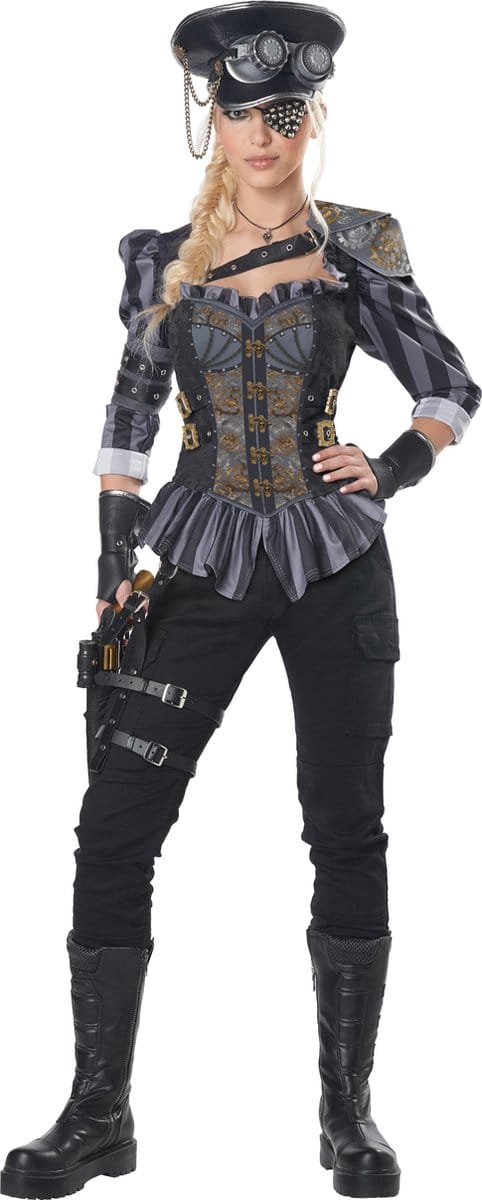 Vegaoo - Luxe steampunk kapitein vermomming voor vrouwen