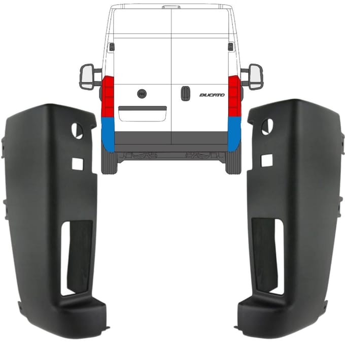 Achterbumper hoek voor Citroen Jumper 2006-2018 / Links / Links + Rechts / Set