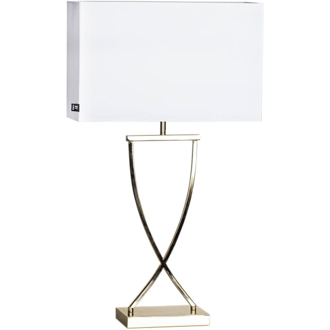 By Rydéns Omega tafellamp messing/wit hoogte 69cm