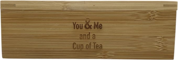 Theedoos 6 vaks, Bamboe met tekst: You & me and a Cup of Tea