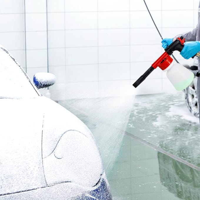 Autowas Schuimpistool Tuinslangsproeier Schuimsproeier met instelbare verhoudingsknop Zeepschuimsproeier zwart
