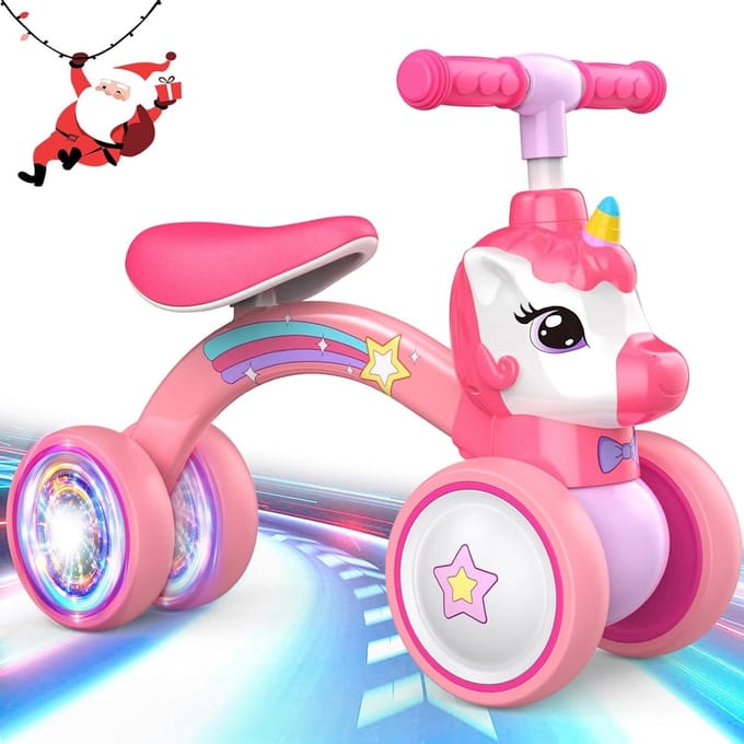Loopfiets voor kinderen - Eenhoorn fiets - Buiten spelen - Met lichteffecten - Voor 2-5 jaar - Roze