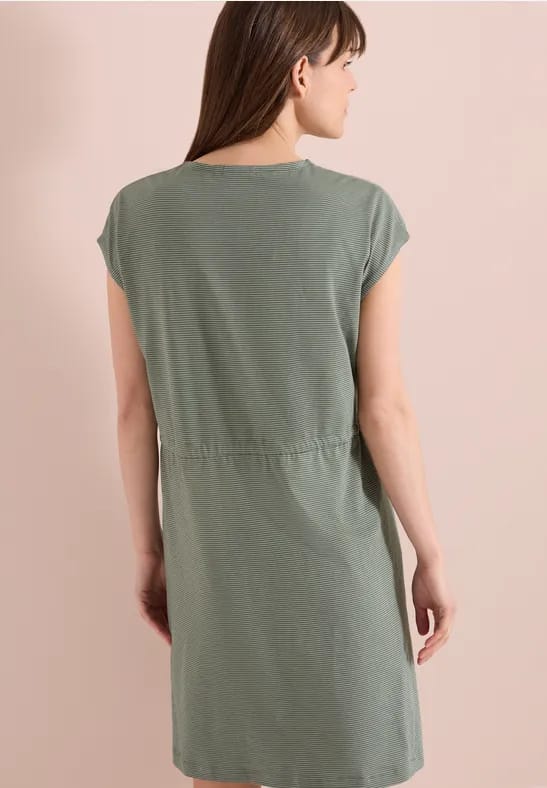 Gestreepte jersey jurk