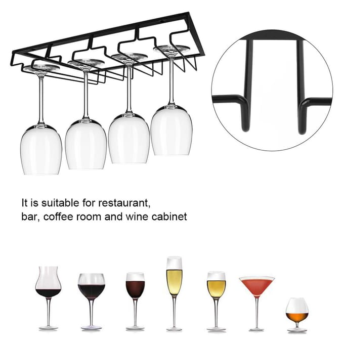 Zwart Wijnglas Opbergrek Organizer Hanger Houder Keuken Bar Restaurant black