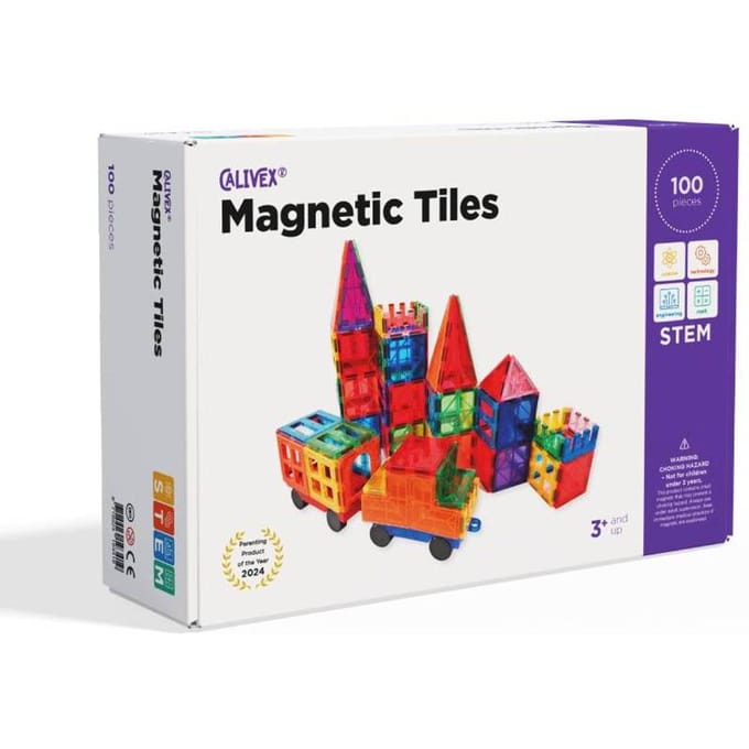 Magnetic Tiles - Magnetisch Speelgoed - 100 stuks - Constructie speelgoed - Magnetische tegels - Speelgoed 3-12 jaar