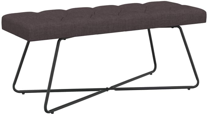 vidaXL - Bank - met - knopen - tufting - Donkerbruin - 110 - x - 40 - x - 46 - cm - Stof