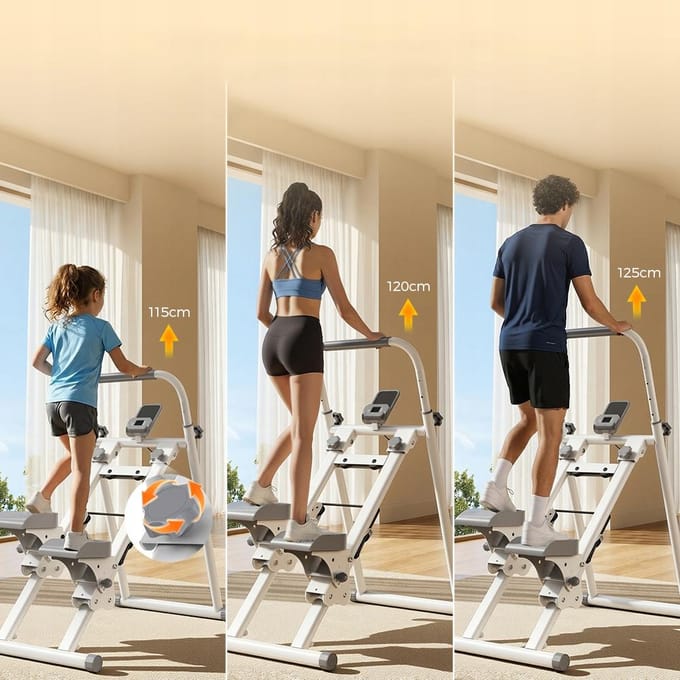Trap stepper KZYNTH QK7906 met verstelbare home training climber LCD 100KG