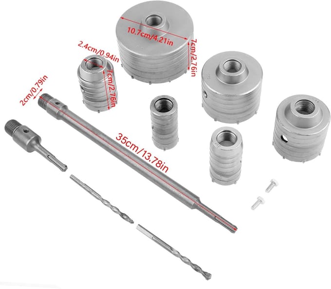 Onf3 Core Drill Bit Set - 10-delige boorset - gebruik - 35mm tot
