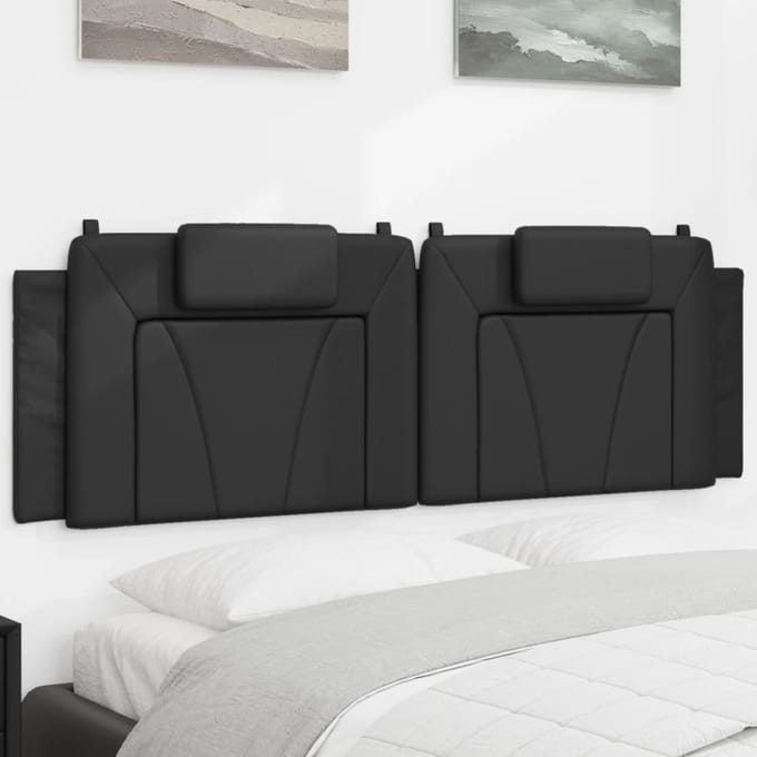 vidaXL - Hoofdbordkussen - "Viana" - 160 - cm - kunstleer - zwart