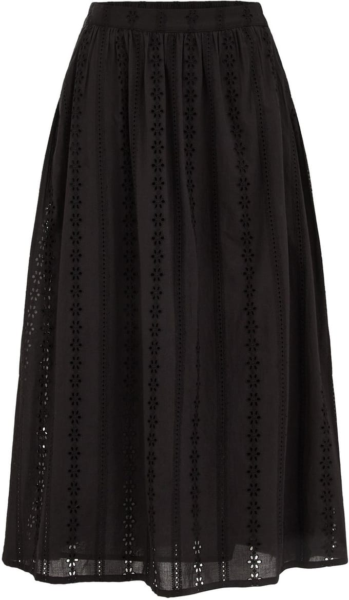 WE Fashion Dames midi rok met broderie anglaise
