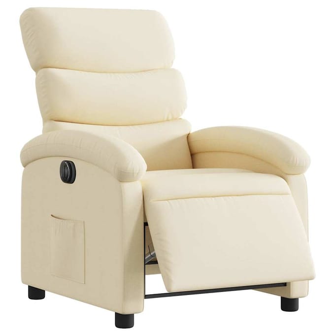 vidaXL - Fauteuil - verstelbaar - elektrisch - stof - crèmekleurig
