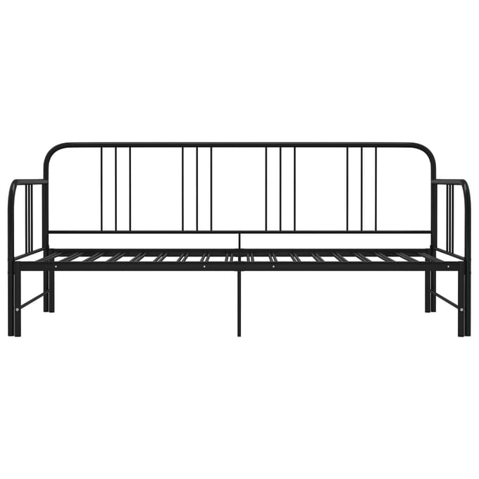 vidaXL - Slaapbank - uittrekbaar - metaal - zwart - 90x200 - cm