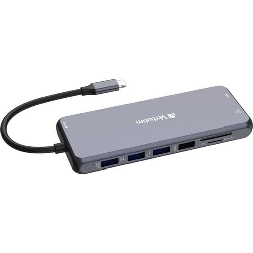 Verbatim Adapter Hub USB-C - 2xHDMI/VGA/Eternet/5xUSB-A/Jack 3,5 mm/2xUSB-C/SD/microSD aluminium/aluminium 32154