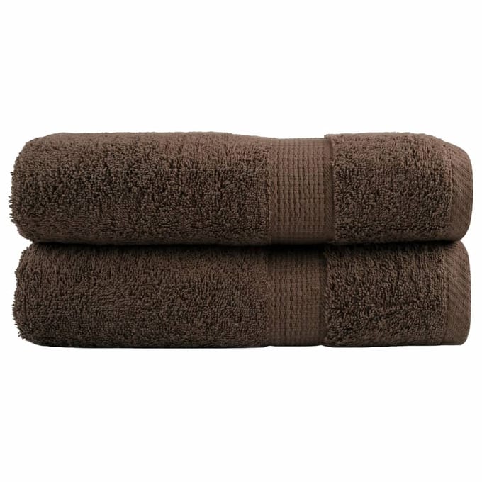 vidaXL - Handdoeken - SOLUND - 2 - st - 600 - g/m² - 50x100 - cm - bruin