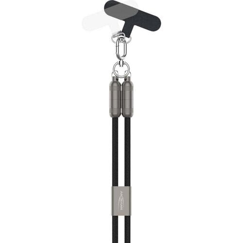 Ansmann 1700-0192 USB-laadkabel USB 2.0 USB-C stekker, Apple Lightning stekker 1.2 m Zwart Met USB