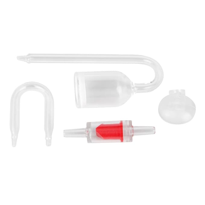 CO2 Refiner Diffuser met U-vormige Buis Terugslagklep Set voor Waterplant Vissenkom white