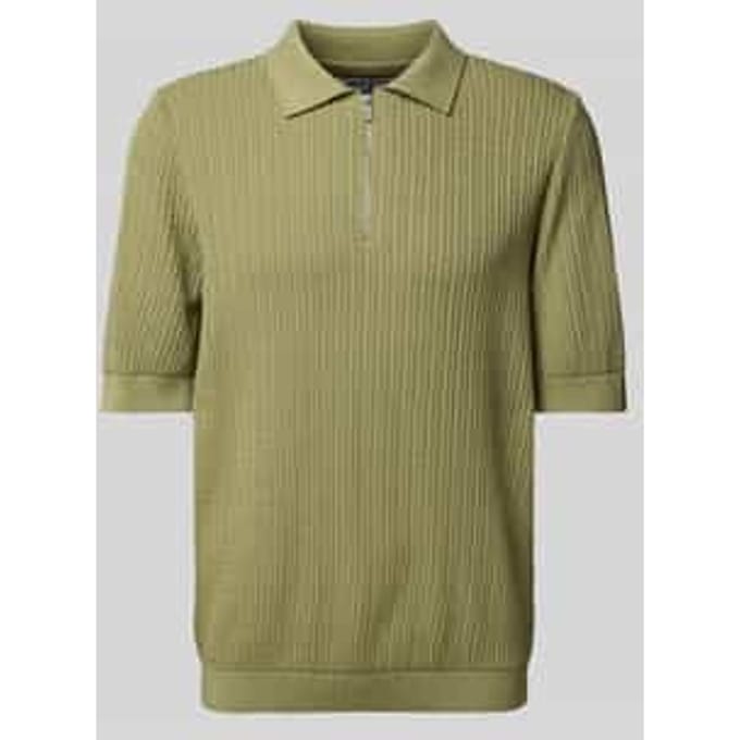 Regular fit poloshirt met kabelpatroon