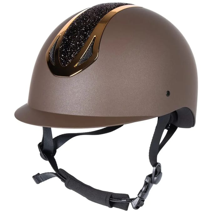 Harry's Horse Veiligheidscap Pro F2 Matt Crystal Bruin/Goud - M
