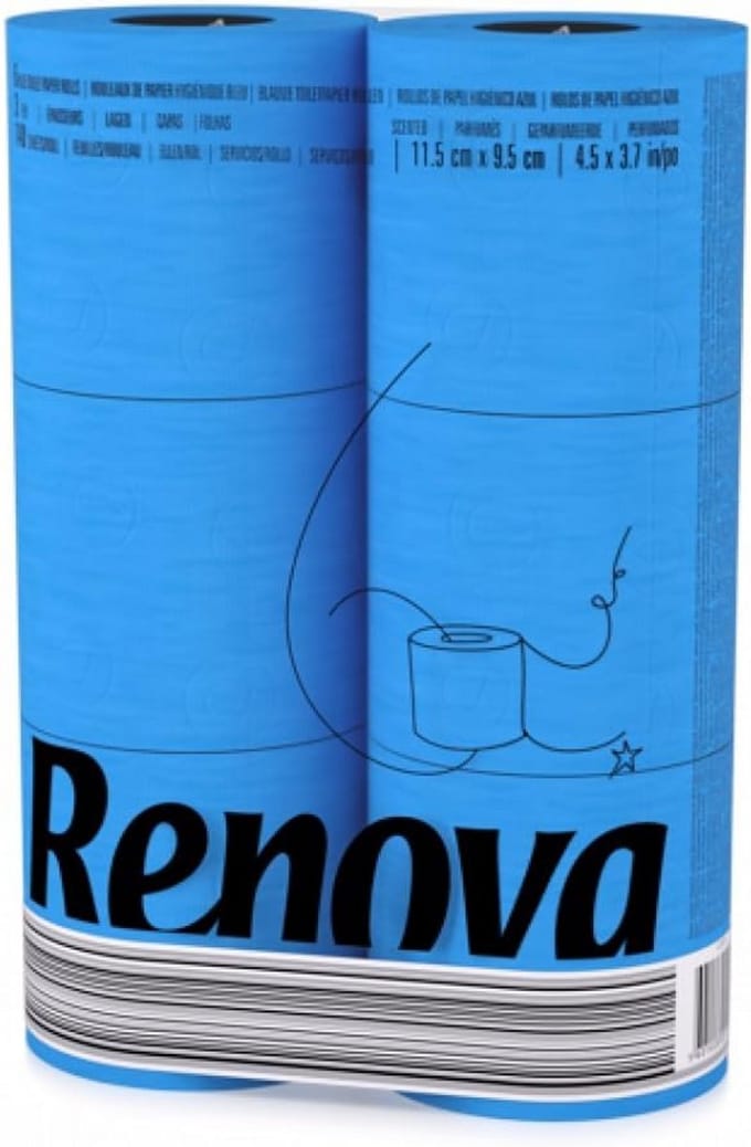 Gekleurd toiletpapier in blauw / turquoise - 24 rollen
