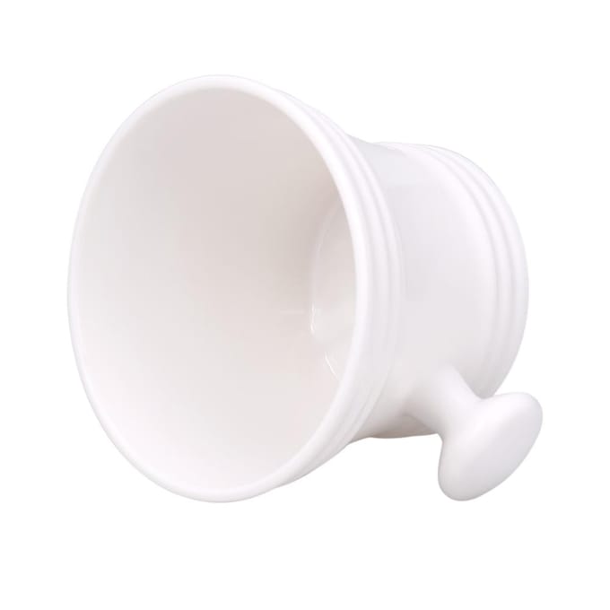Kit de Rasage pour Hommes Support Brosse à Rasage Humide Support Porte-Savon Tasse Brosse Cheveux Barbe blanc