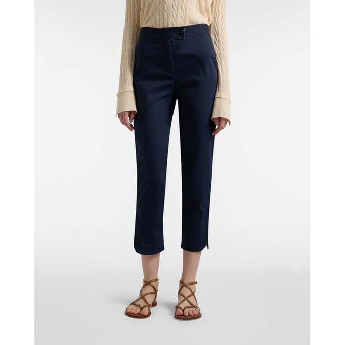 broek met riemen vrouw blauw marine