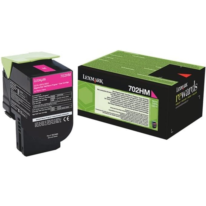 Lexmark 70C2HM0 / 702HM Magenta Return Program Toner: "70C2HM0 / 702HM Magenta Retourprogramma Toner