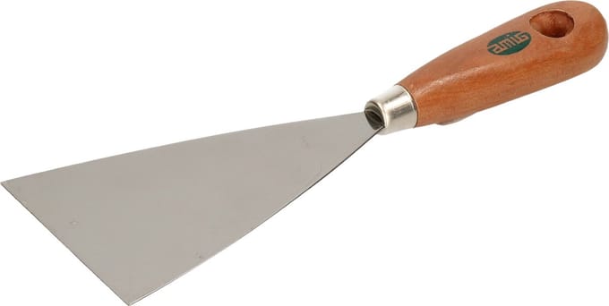 Amig Plamuurmes - werkbreedte 90 mm - conisch geslepen staal - houten greep