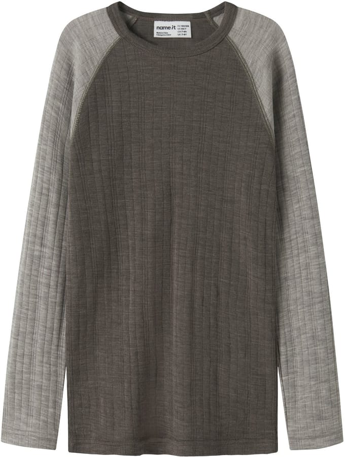 NAME IT - NKMWANG WOOL NEEDLE LS TOP SOLID - Jongens - Lange mouwen shirts