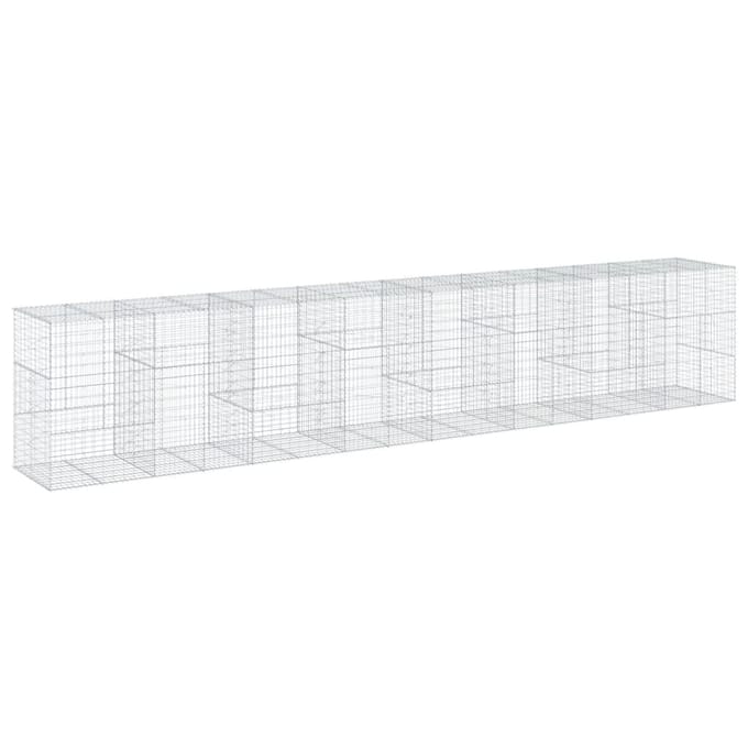 vidaXL - Schanskorf - 800x100x150 - cm - gegalvaniseerd - ijzer - zilverkleurig