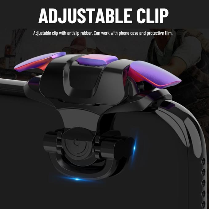 1 Paar Mobiele Game Triggers Knop Controller voor Telefoon zwart