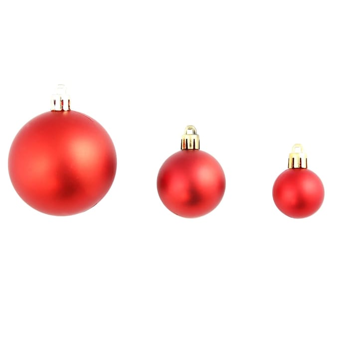 vidaXL - 100-delige - Kerstballenset - 3/4/6 - cm - rood