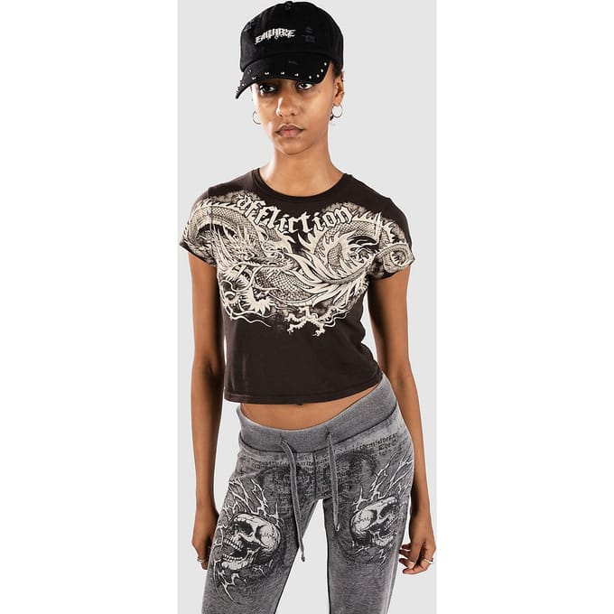 Affliction Flaming Dragon T-Shirt groen