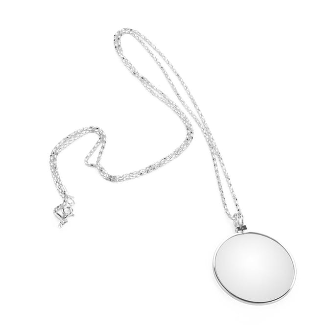 Collier avec loupe monocle 5X (argent) argenté
