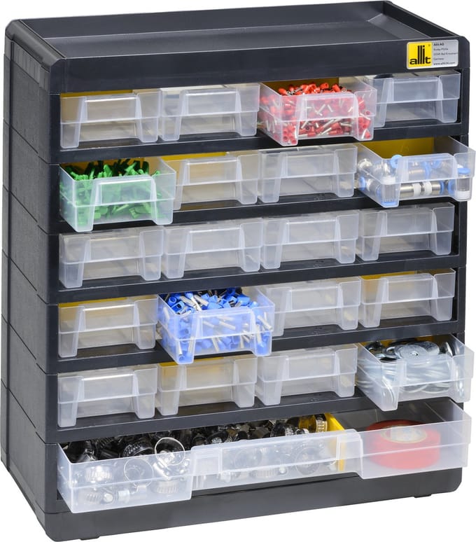 Allit 458090 Opslagmagazijn VarioPlus Basic 32 (b x h x d) 300 x 335 x 135 mm Zwart, Geel 1 stuk(s)