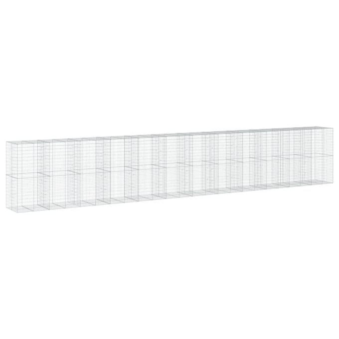 vidaXL - Schanskorf - 1200x100x200 - cm - gegalvaniseerd - ijzer - zilverkleurig