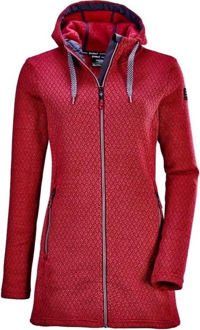 Killtec dames wintervest lang wijnrood - maat 42