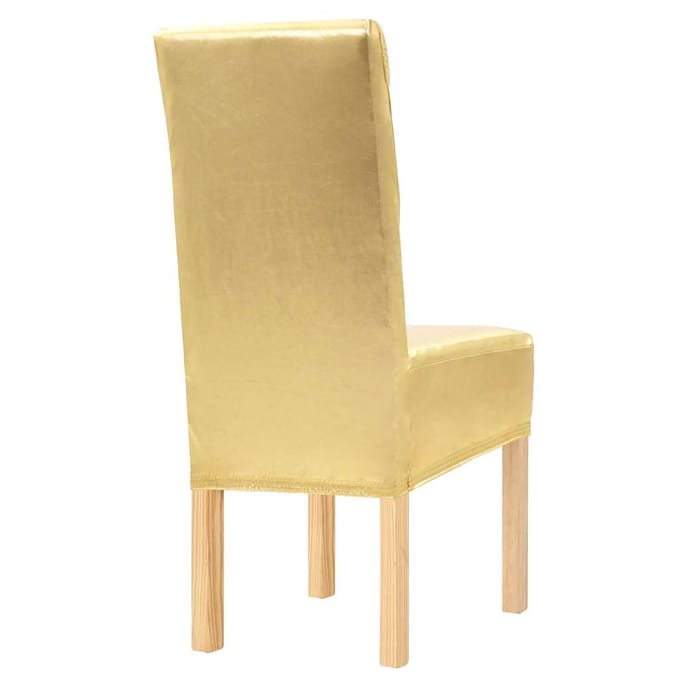 vidaXL - 6 - st - Stoelhoezen - recht - stretch - goud