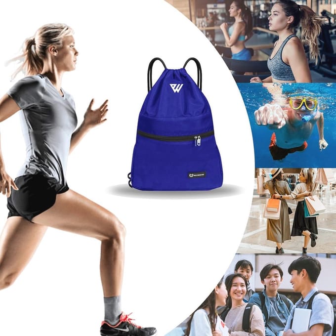 Waterproof Sports Drawstring Bag for Gym and Outdoor Activities