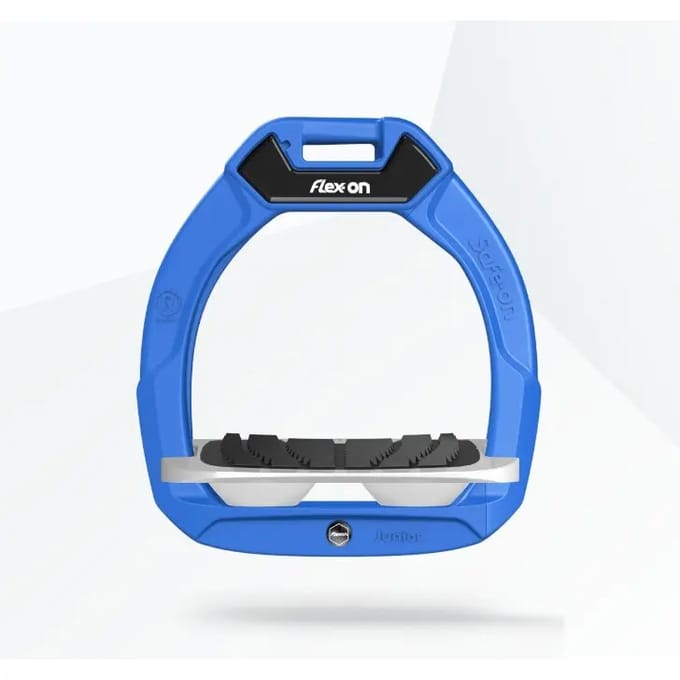 Veiligheidsstijgbeugels Paardenrijden Hellend Grip Blauw/Grijs/Wit kind Flex-On Safe-On