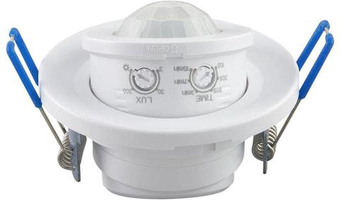 Bewegingssensor - Rovy - Inbouw Rond - Mat Wit Kunststof - 360° 6m