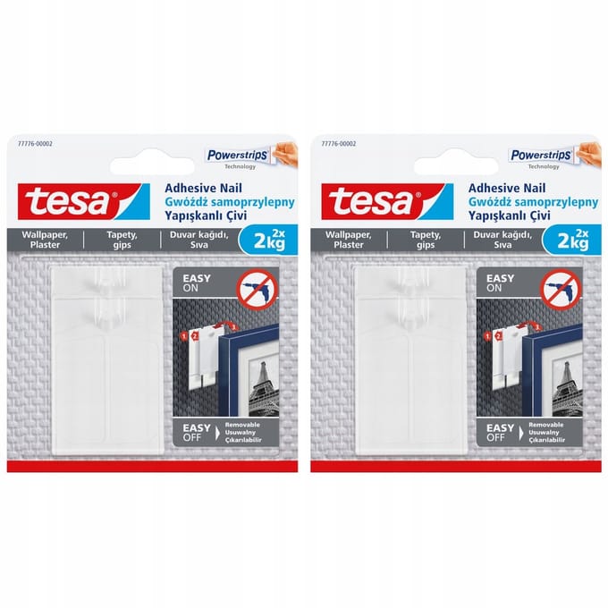 Tesa - Zelfklevende Spijker - 2 kg - Wit - Voor Behang en Stucwerk
