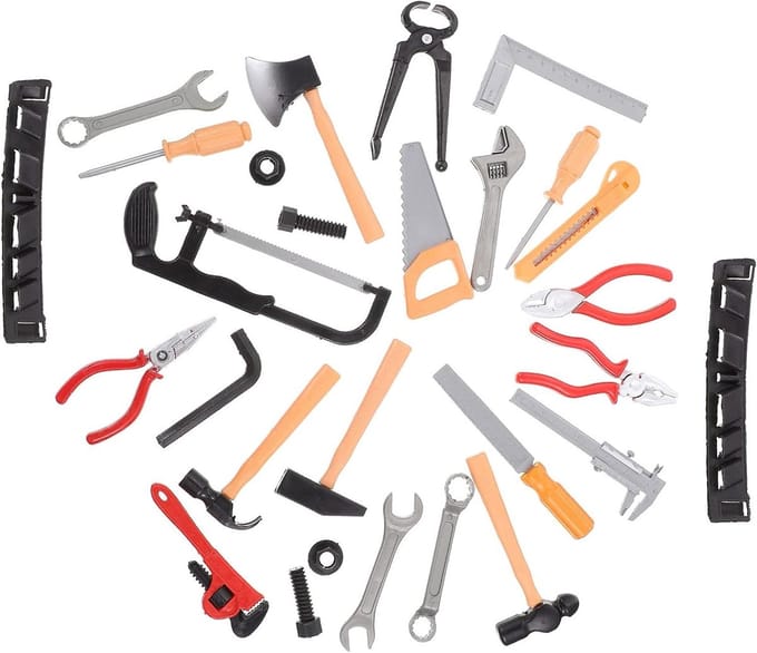 Set van 2 Kinder Gereedschap Speelgoed, Bouwset, Plastic Rollenspel Accessoires voor Kinderen