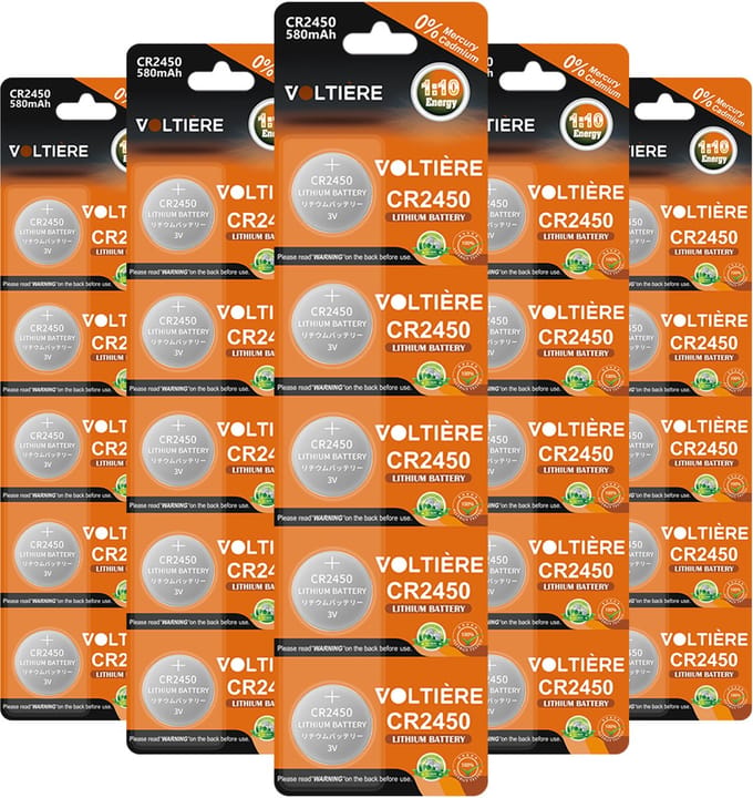 Voltière 25-Pack CR2450 Knoopcel Batterij - Lithium 3v CR2450