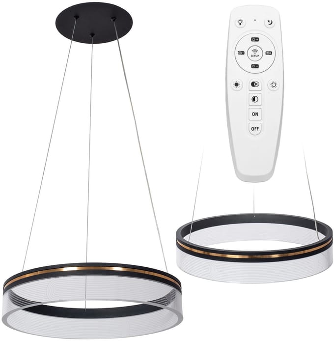 Toolight App1191-Cp Hanglamp 40Cm Zwart 40X40X8Cm