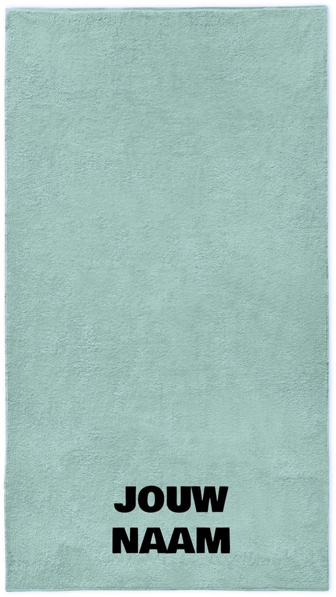 Strandlaken met naam mint groen 100x200cm