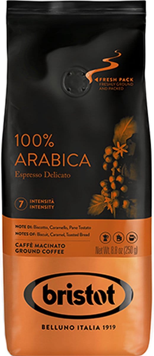 Bristot 100% Arabica - gemalen koffie - 250 gram